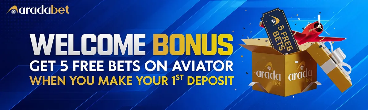 Arada Bet banner promoting the welcome bonus